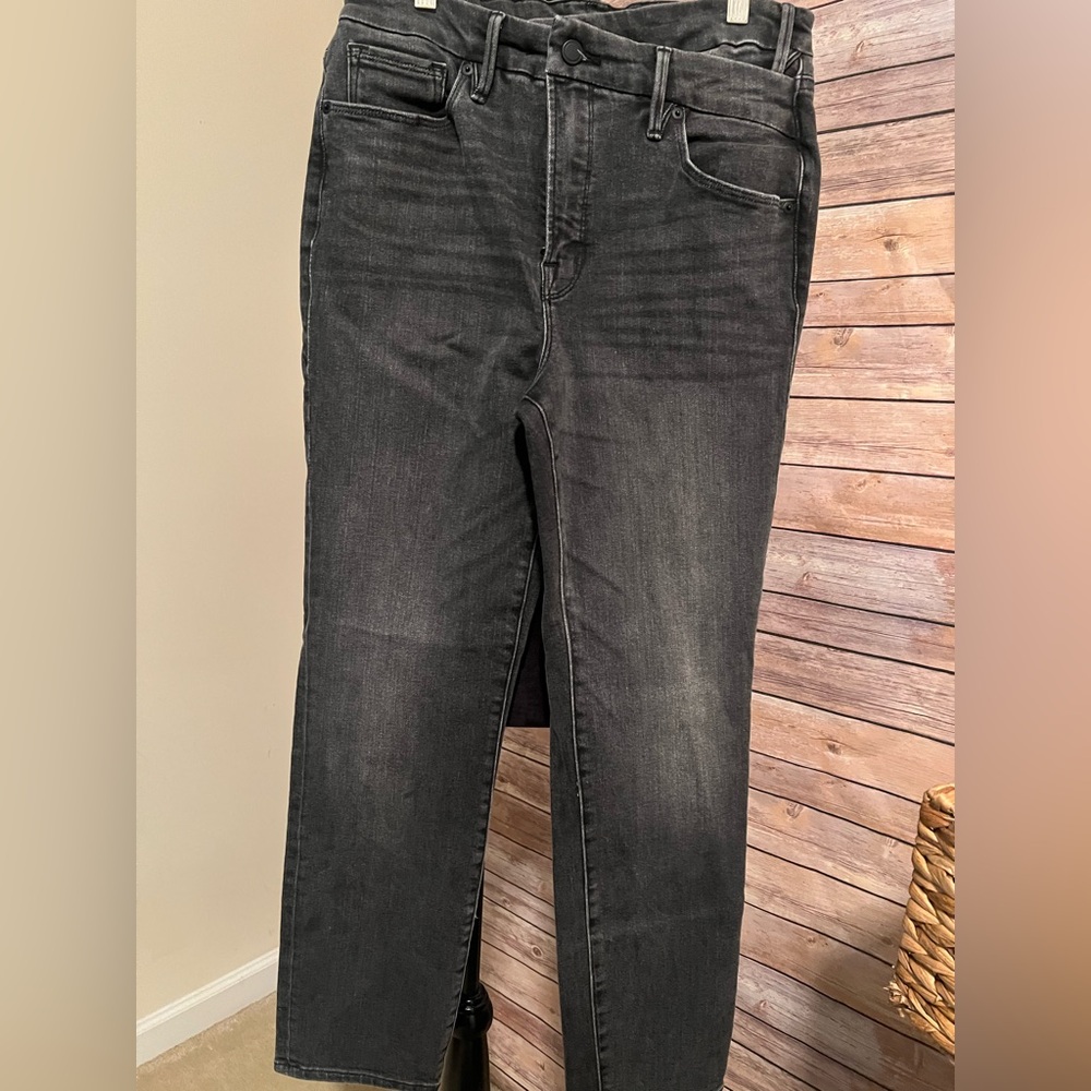 Good American Women’s Dark Gray Straight Jeans
